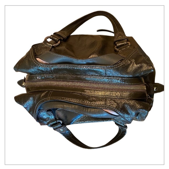 COACH Maggie Crinkle Gunmetal Metallic Hobo Bag D0982-13900 - Picture 8 of 12